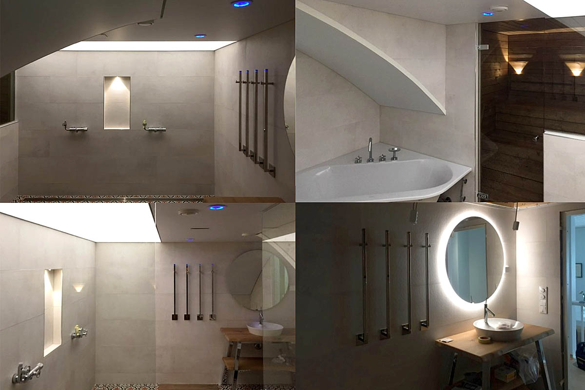 vesieristys ja laatoitus.